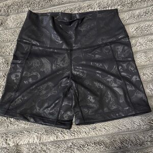 CVG Skull Women's Black Patterned Bike Shorts
